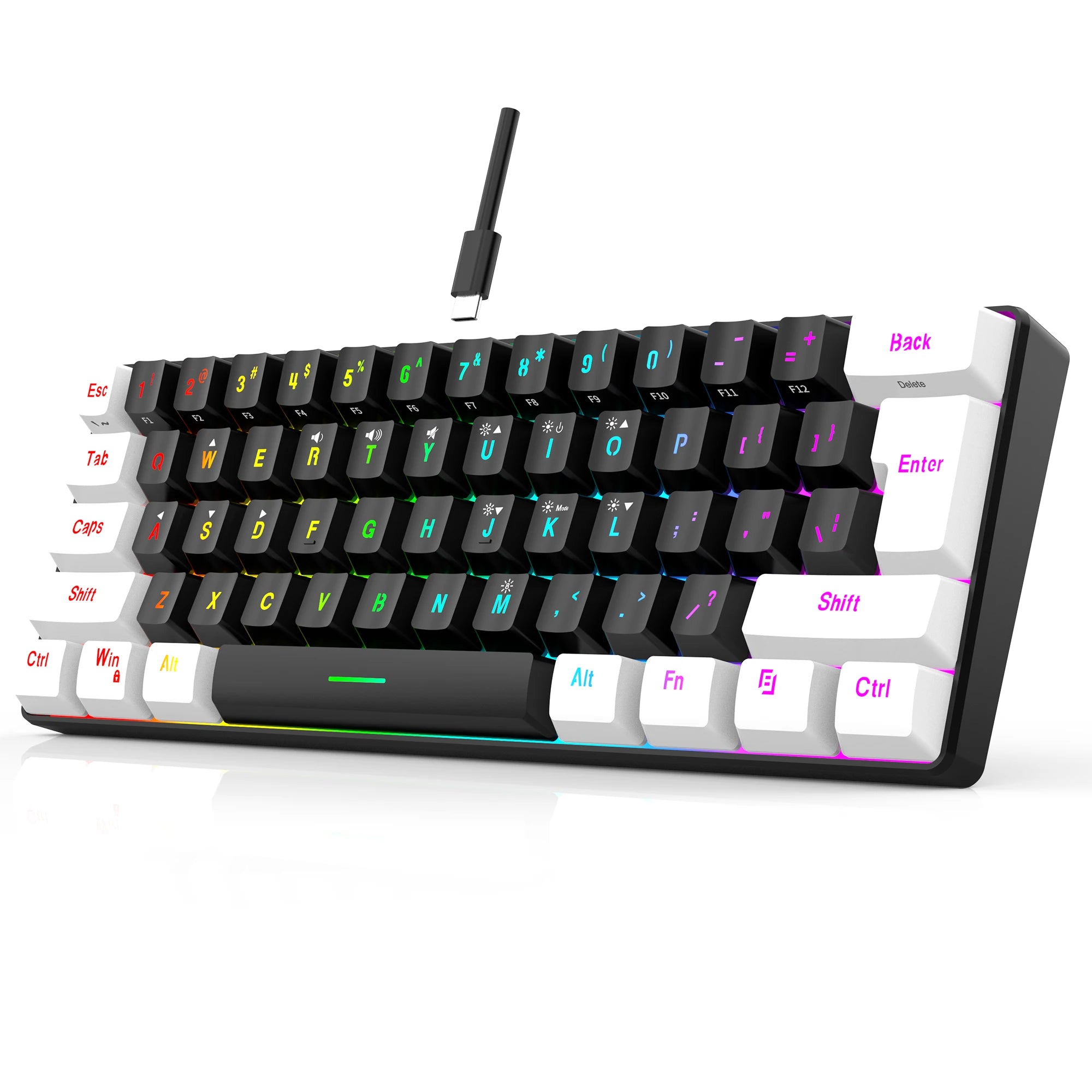 60% Wired Gaming Keyboard – Ultra-Small RGB Backlit Portable Waterproof Computer & Mac Keyboard