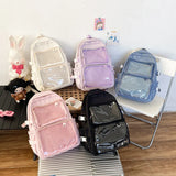 Japanese Style Transparent Ita Backpack for Girls – Large Capacity Display School Bag for College Students