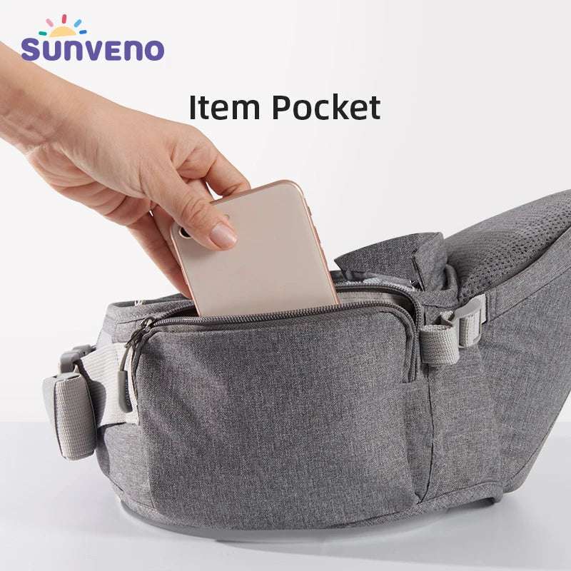 Sunveno One-Shoulder Adjustable Baby Carrier – Ergonomic Hip Seat Sling for Newborns & Toddlers