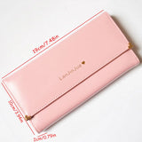 Women’s Long PU Leather Trifold Wallet – Elegant Card Holder Clutch Purse & Mobile Handbag