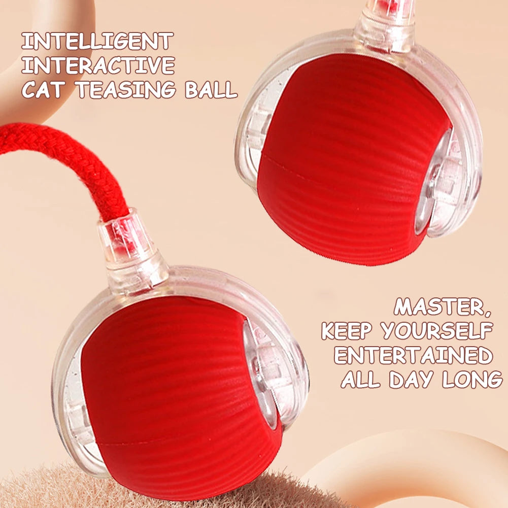 Rechargeable Interactive Cat Ball Toy – Electric Self-Rotating Automatic Rolling Ball for Cats, Anti-Depression Play