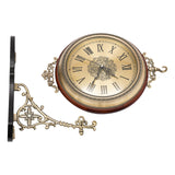 Vintage Double-Sided Wall Clock – Silent Industrial Wall Mounted Round Clock for Living Room, Kitchen & Office Décor