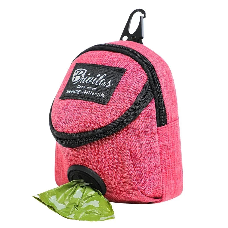 Portable Dog Treat Pouch & Training Bag – Multifunction Travel Bag with Poop Bag Dispenser for Outdoor Pet Training & Walks