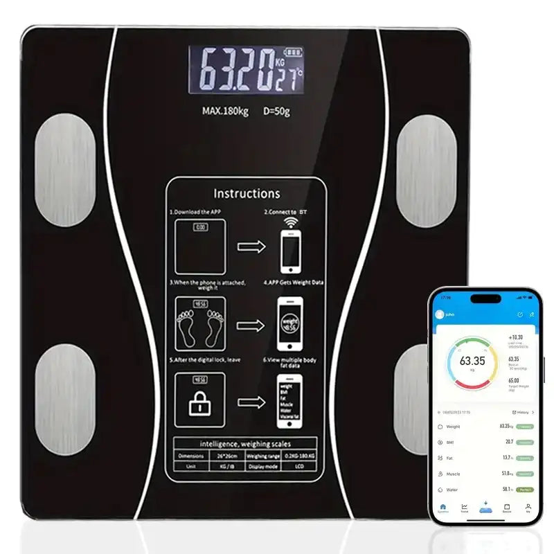 “Smart Body Fat Scale – Wireless LED Digital Bathroom Weight Scale with Body Composition Analyzer”