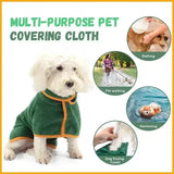 Pet Bathrobe – Fast-Drying Microfiber Dog Towel Robe | Soft Absorbent Adjustable Bath Coat for Small, Medium & Large Dogs