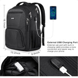 15.6" Anti-Theft School Laptop Backpack – USB Charging Water-Resistant Bookbag for Teen Boys | Ergonomic College Study Daypack