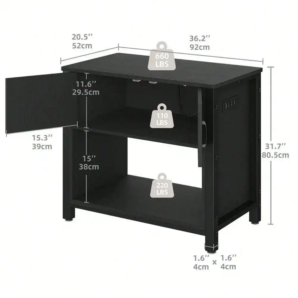 Heavy-Duty Metal Aquarium Stand & Storage Cabinet – Fits 40-50 Gallon Fish Tank