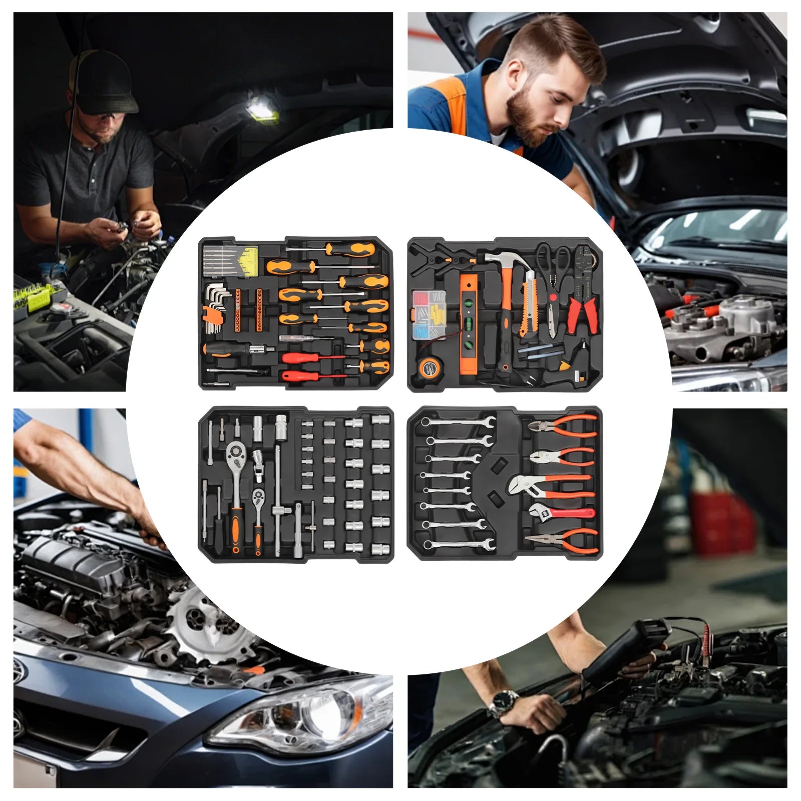 187-Piece Trolley Case Tool Box Set – Rust-Resistant Household Hand Tool Kit for Home Maintenance & Garden Care