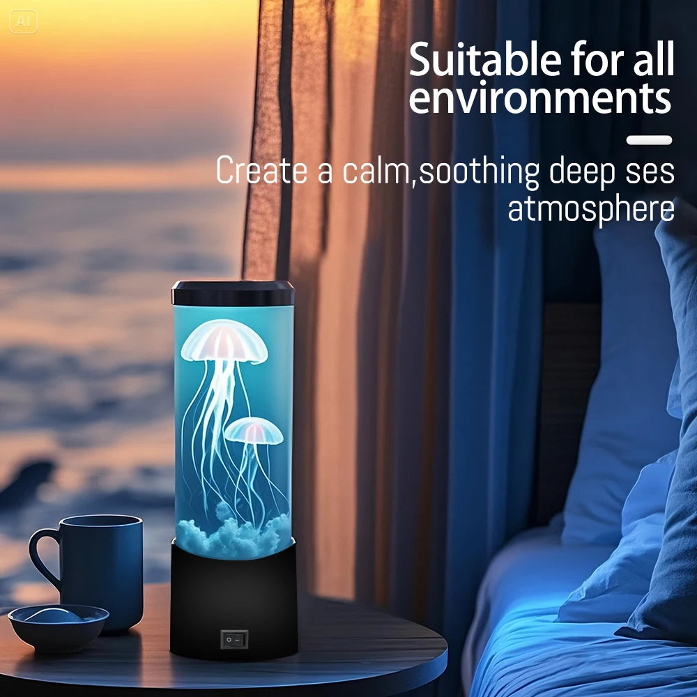 Kantutoe LED Jellyfish Lava Lamp — 7-Color Ocean Mood Light for Bedroom / Desk Decoration
