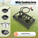 8000W Camping Double Burner Stove – Portable Outdoor Gas Cooker with Regulator & Hose for BBQ & Camping 🔥🍖