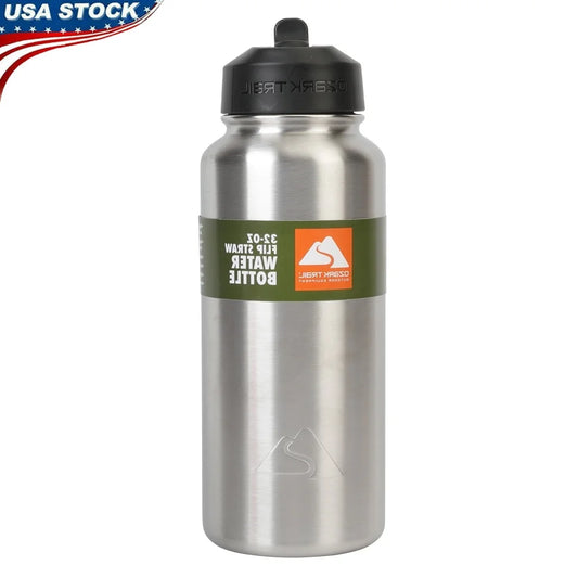 Double-Wall Vacuum Insulated Stainless Steel Bottle – 32 oz Flip-Top Lid, Leak-Proof & Adventure-Ready