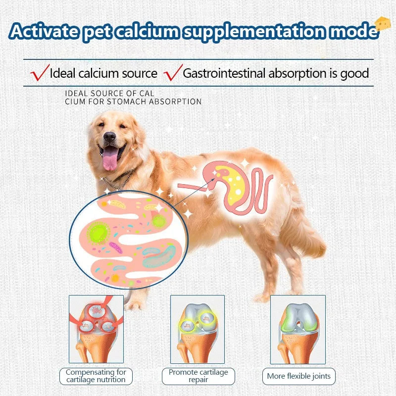 Freeze-Dried Cheese Pet Snacks – Calcium & Probiotic Milk Tablets for Cats & Dogs, Digestive & Nutritional Support