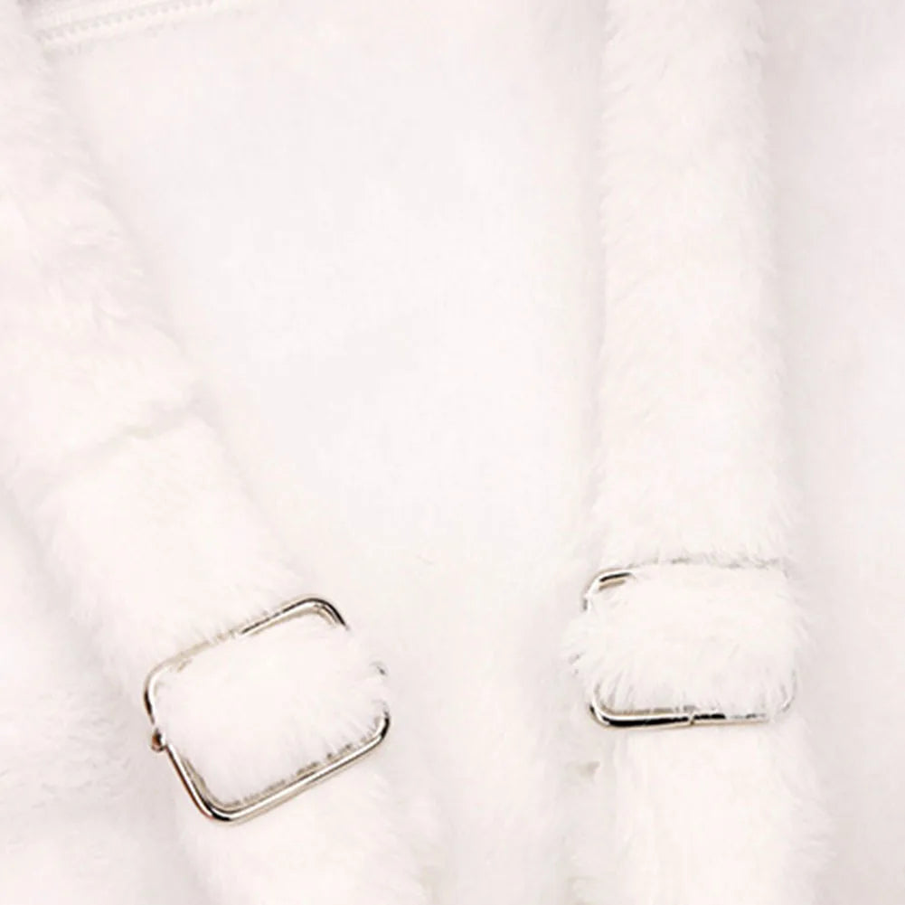 Cute Cat Paw Plush Backpack — Soft Furry Kawaii Cartoon Bag for Women & JK Girls
