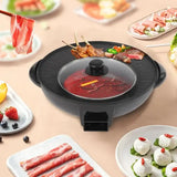 2‑in‑1 Electric Hot Pot & Grill Combo – Divider Shabu Hotpot with Portable Smokeless Grill for 3–5 people