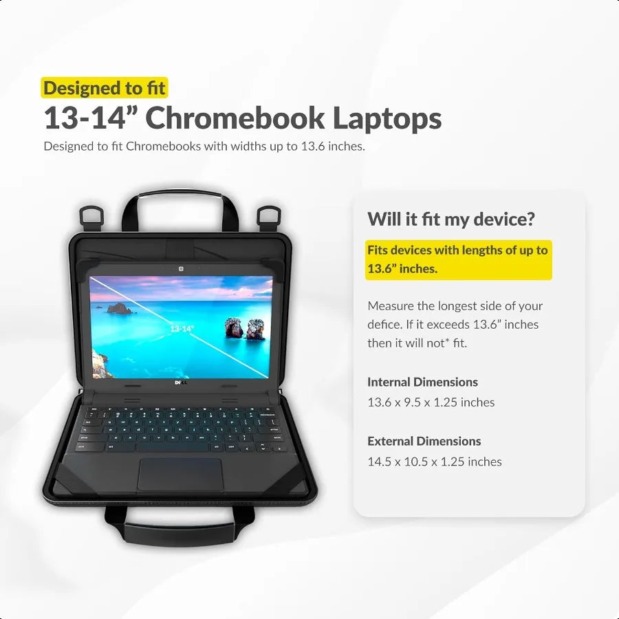 13–14″ Always-On Laptop Pouch – Work-in Case for Chromebook & Laptops, Designed for Students, Classrooms & Business