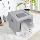 Enclosed Foldable Cat Litter Box with Scoop & Sifting Tray – Top/Front Entry Kitten Toilet for Indoor Pets 😺🧹