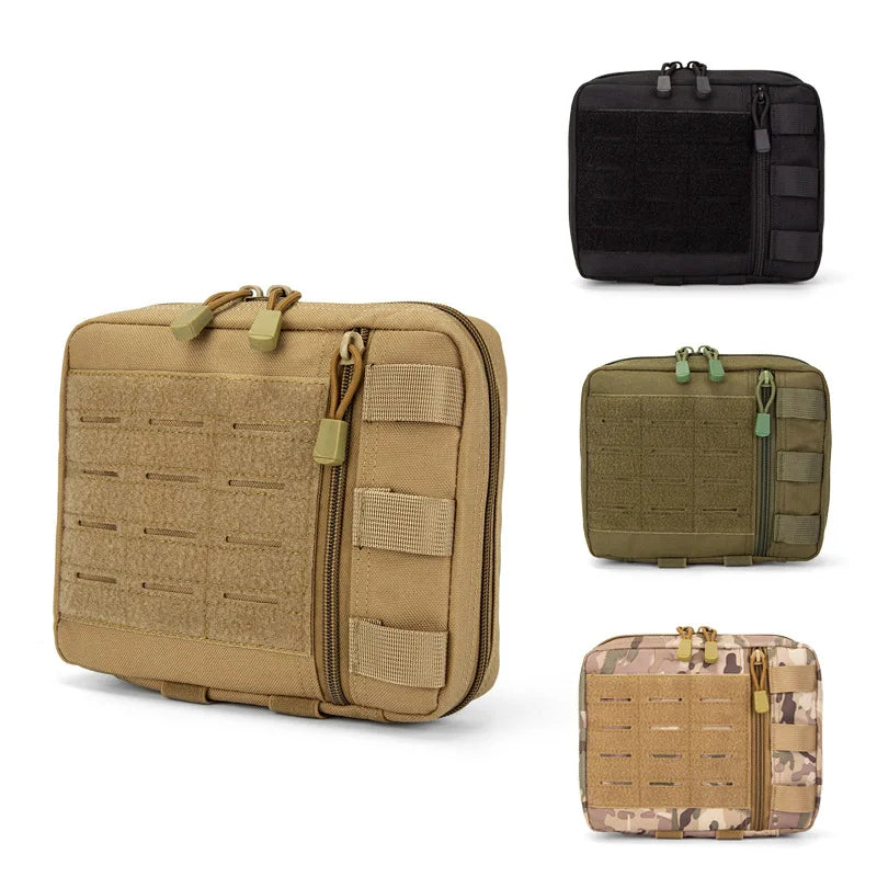 Tactical MOLLE Admin Utility Pouch – Laser-Cut Horizontal EDC Tool Bag | Outdoor Modular Waist Pack