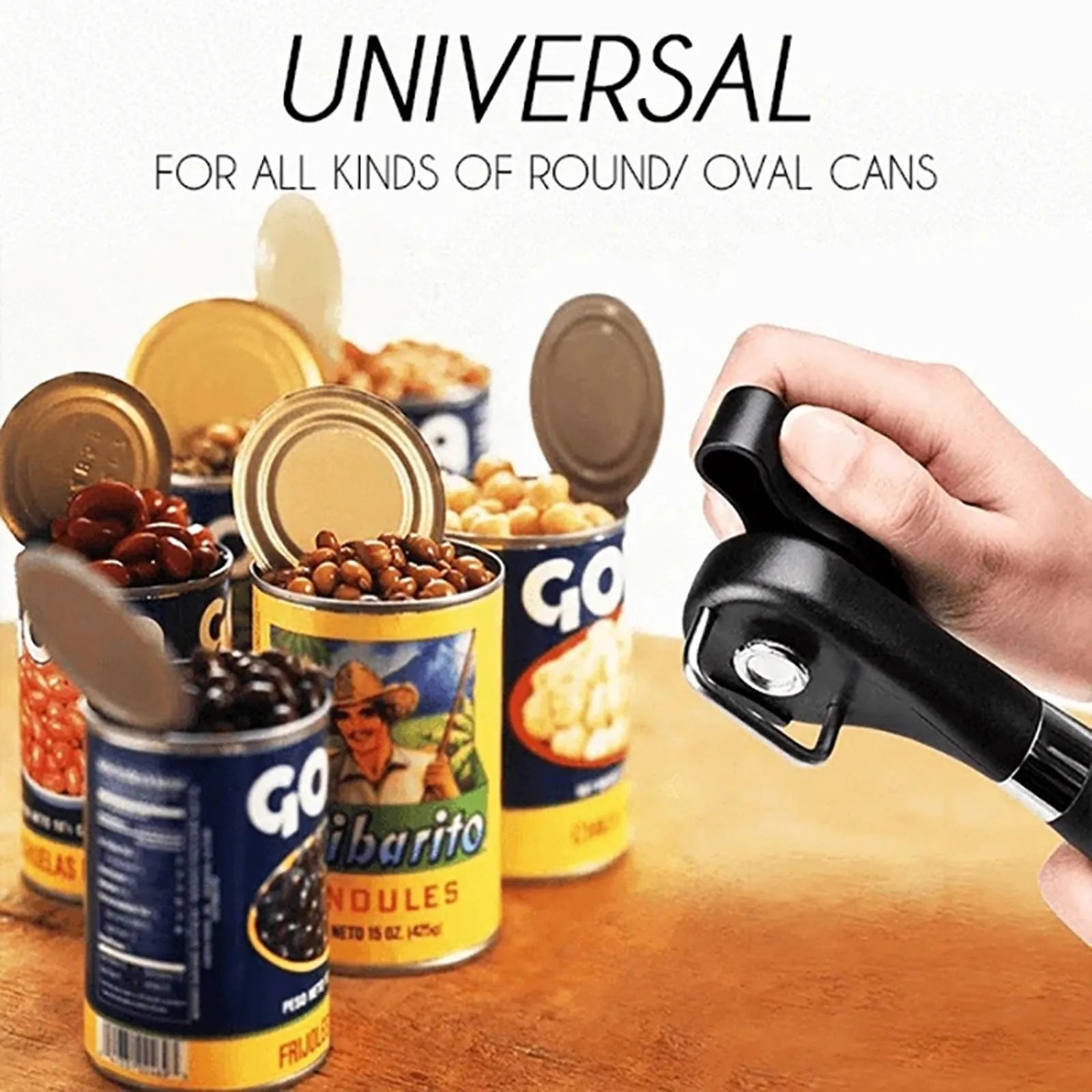 Multifunctional Handheld Stainless Steel Can Opener – Safe Side-Cut, Smooth Edge Kitchen Tool