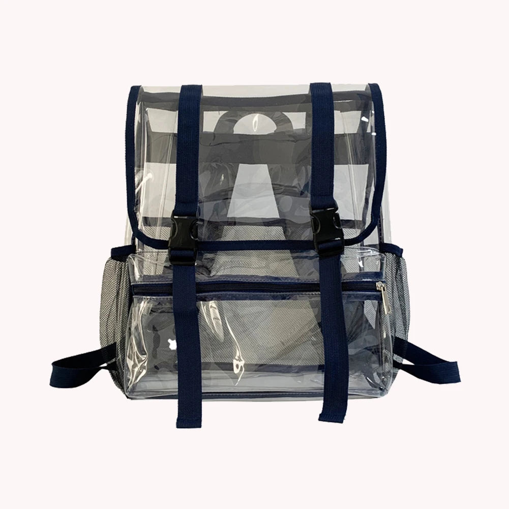 Transparent PVC Laptop Backpack – Waterproof Clear College Rucksack with Large Capacity for Women & Men