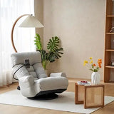 360° Swivel Gaming Floor Chair – 5-Position Adjustable Folding Sofa Chair with Armrests, Cushion & Phone Holder for Indoor Use