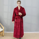 Thick Coral Velvet Bathrobe – Warm Winter Long Robe for Men & Women | Soft Couple Pajama Robe & Shower Wrap