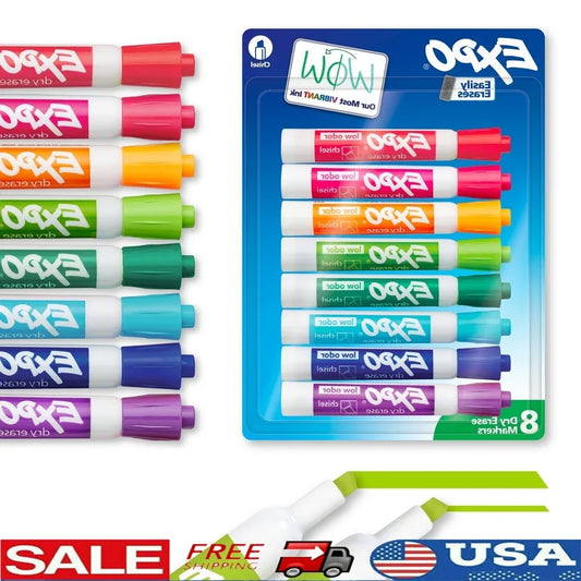 Dry Erase Markers – 8-Pack Low-Odor Chisel Tip Whiteboard Markers for Classroom, Office & Home 🖊️