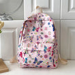 Butterfly Print Nylon School Backpack – Large Capacity Floral Student Book Bag for Daily & Outdoor Use