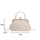 Handmade Chain Woven Shell-Shaped Handbag – Elegant Casual Women’s Underarm Bag for Travel, Street Style & Daily Outfits