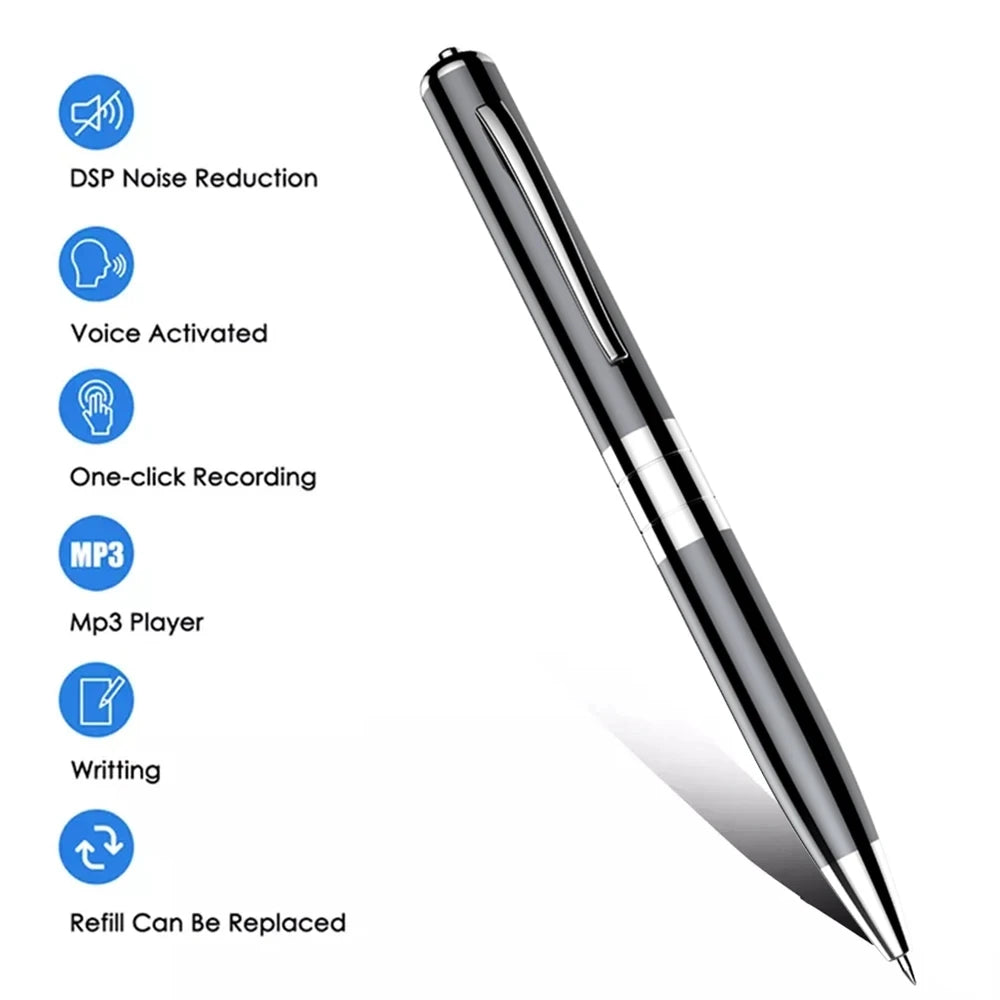 Digital Voice Recorder – One-Click Recording, USB Flash Drive, MP3 Player, 32GB/64GB Dictaphone