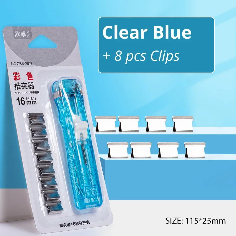 Traceless Reusable Hand Clamp Push Stapler – Paper & File Binding Tool for Office & School