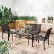 “4-Piece Outdoor Furniture Set – Black Textilene Steel Patio Conversation Set with Loveseat, Chairs & Tea Table”