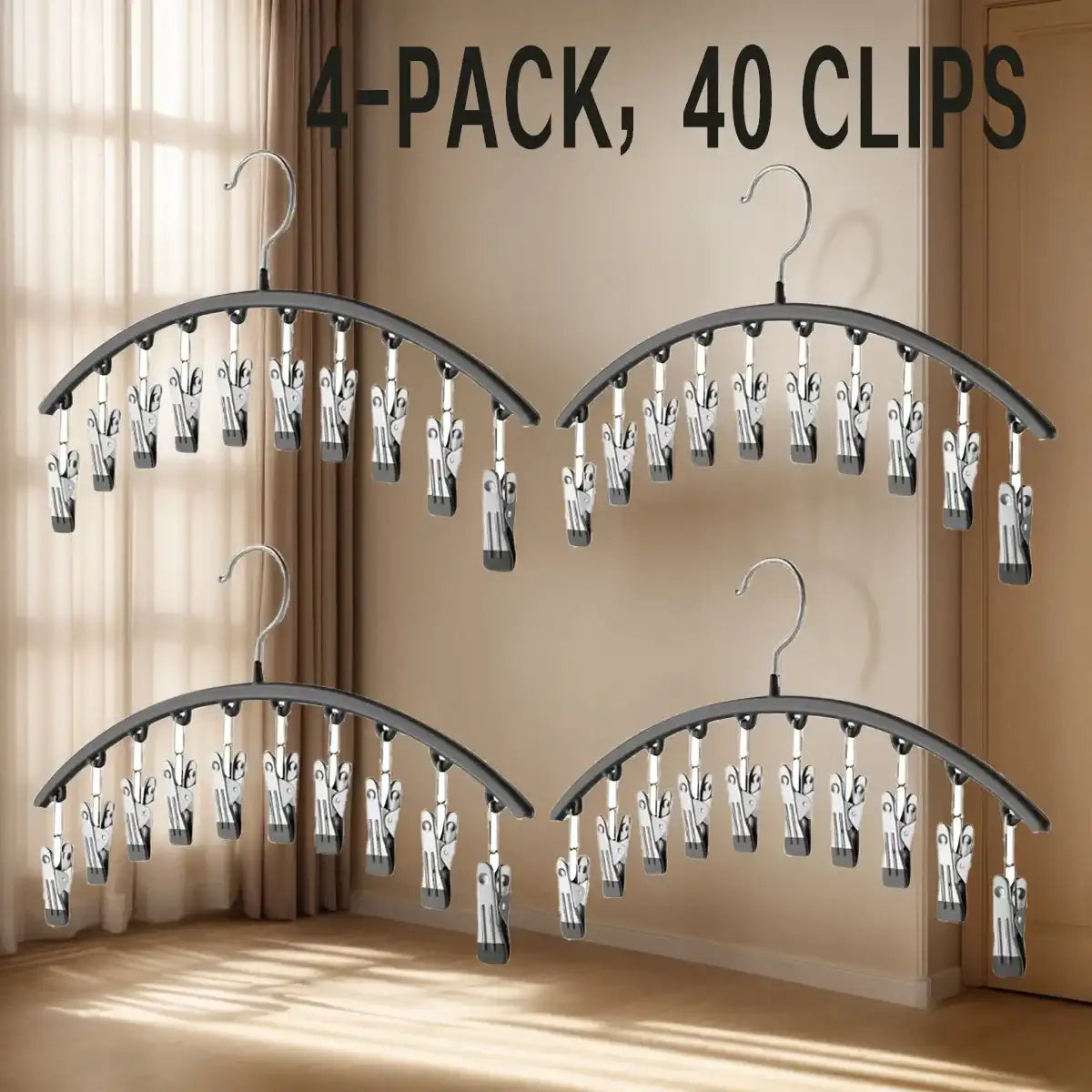 4-Piece Magic Multi-Clip Hanging Drying Rack – Windproof Balcony Clothes, Underwear & Sock Clips