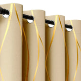 “2-Piece Golden Wave Blackout Curtains – Thermal Insulated Light-Filtering Drapes with Grommet Top for Living Room & Bedroom”