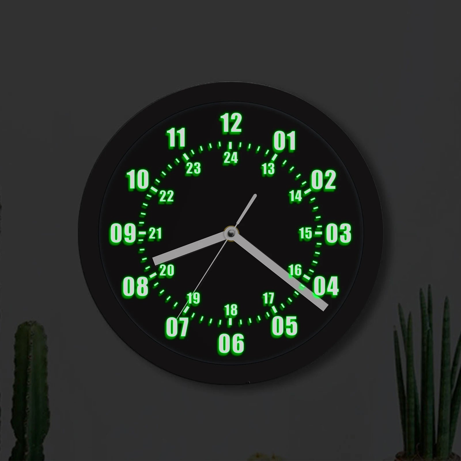 Smart LED Indoor/Outdoor Wall Clock – Remote-Control Luminous Wall Clock with 7-Color Backlight & 12/24-Hour Display