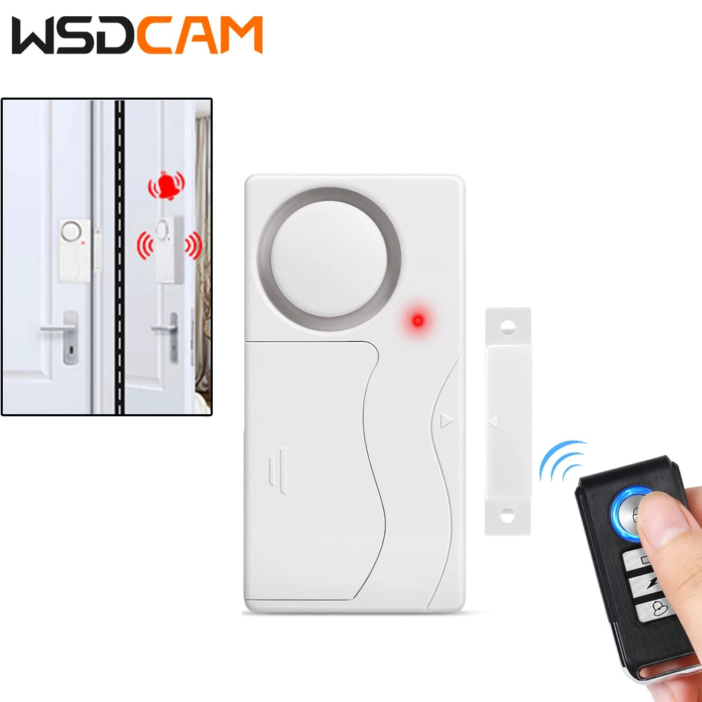 110dB Loud Magnetic Security Alarm – Wireless Window & Door Sensor with Remote Control for Home & Kids Safety