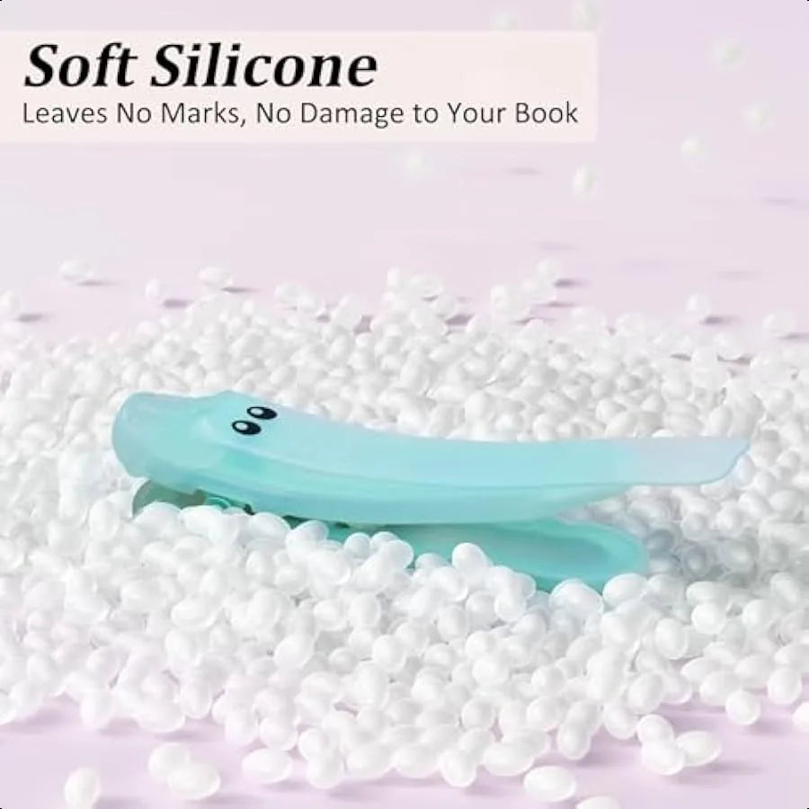 3-Piece Silicone Automatic Bookmark Set – Cute Alligator Clip Designs, Stay-in-Place Markers for Reading & Study