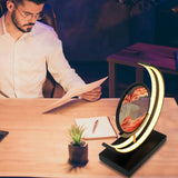 3D Moving Sand Art Picture Lamp – Round LED Sandscape with Stand, 3 Colors, Relaxing Desktop Decor