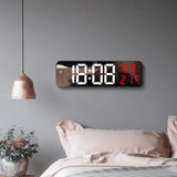 LED Digital Wall Clock – Large Screen Electronic Wall-Mounted Clock with Time, Temperature & Humidity Display