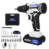 45 Nm Cordless Drill Kit with 2 Batteries – 25+1 Torque Electric Drill / Screwdriver / Impact Driver (29-Piece Set)