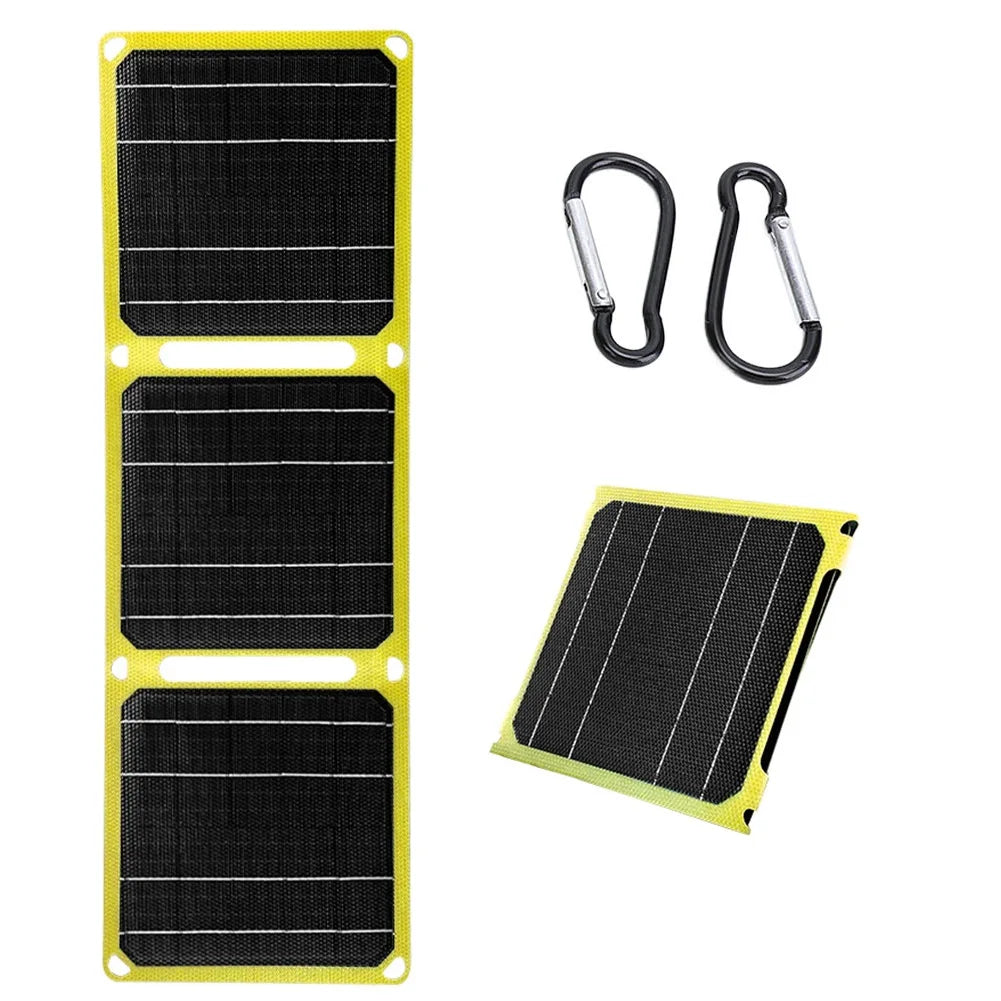 30W–40W Portable Solar Panel Charger – Foldable USB-A, Type-C & DC Outputs | 5V Photovoltaic Solar Cell Charger for Phone, Tablet & Power Bank