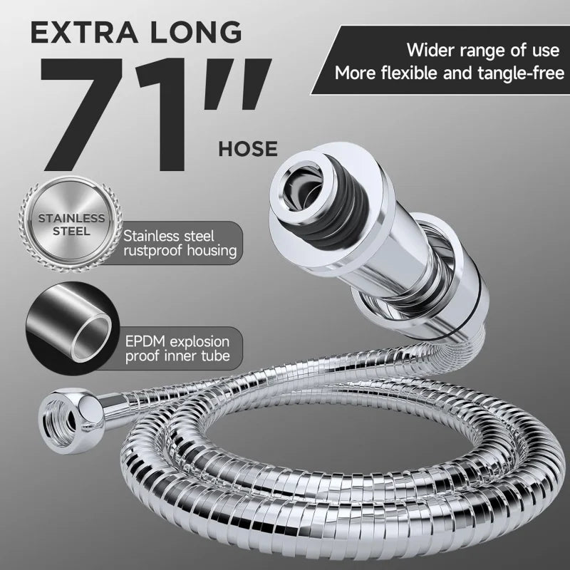 Wide Rain Shower Head Combo – 6-Mode Handheld & Fixed High-Pressure Set