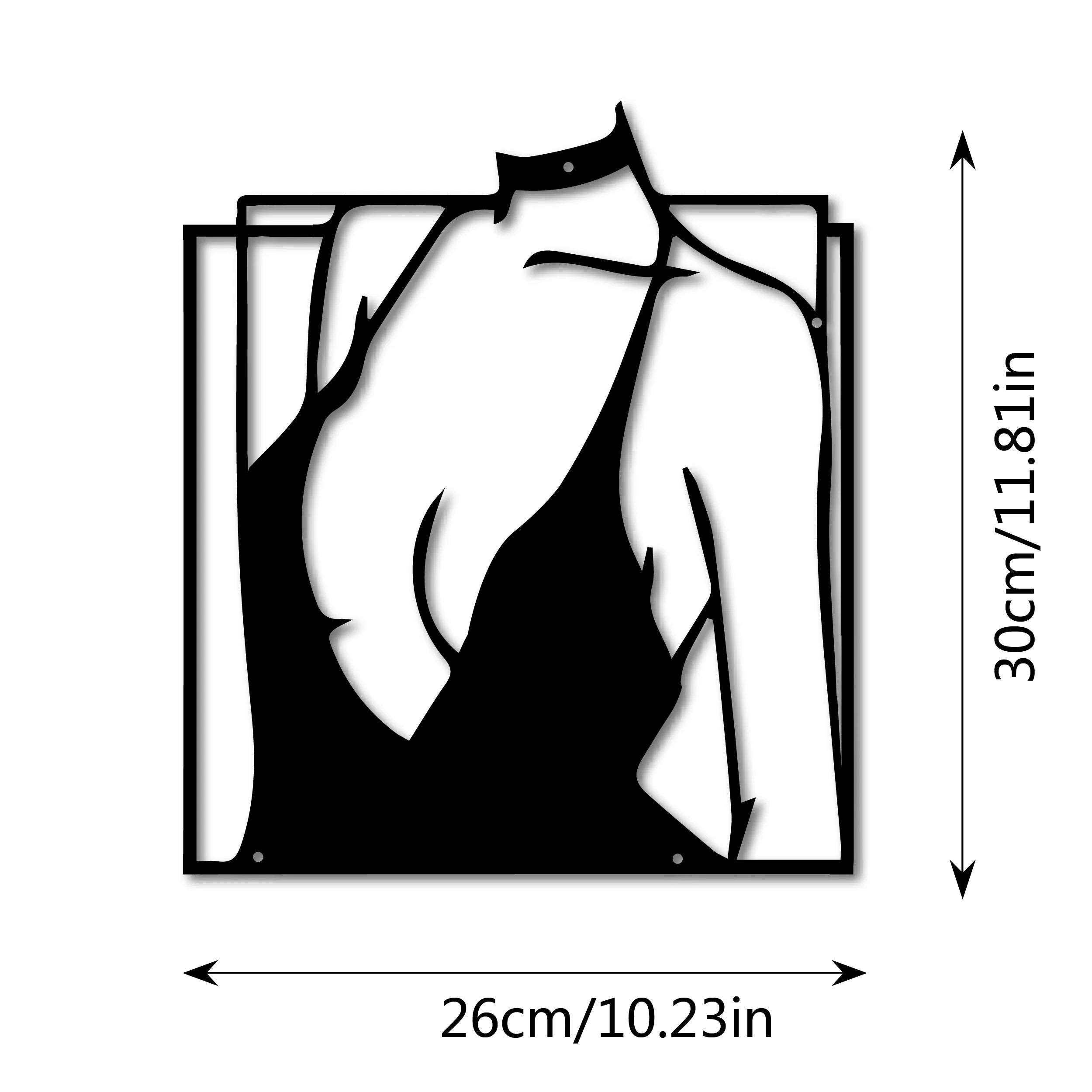 Minimalist Iron Laser-Engraved Wall Art – Modern Metal Line Art for Bathroom, Living Room & Home Décor