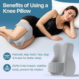 Memory Foam Knee Pillow – Orthopedic Leg, Hip & Spine Alignment Pillow for Sciatica Relief, Pregnancy & Side Sleepers