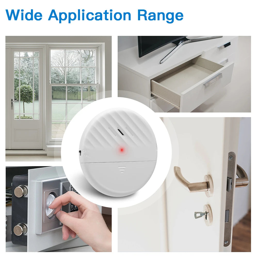 🚨 125dB Wireless Glass Break Alarm – Vibration Sensor for Doors & Windows, Anti-Theft Security Alarm System