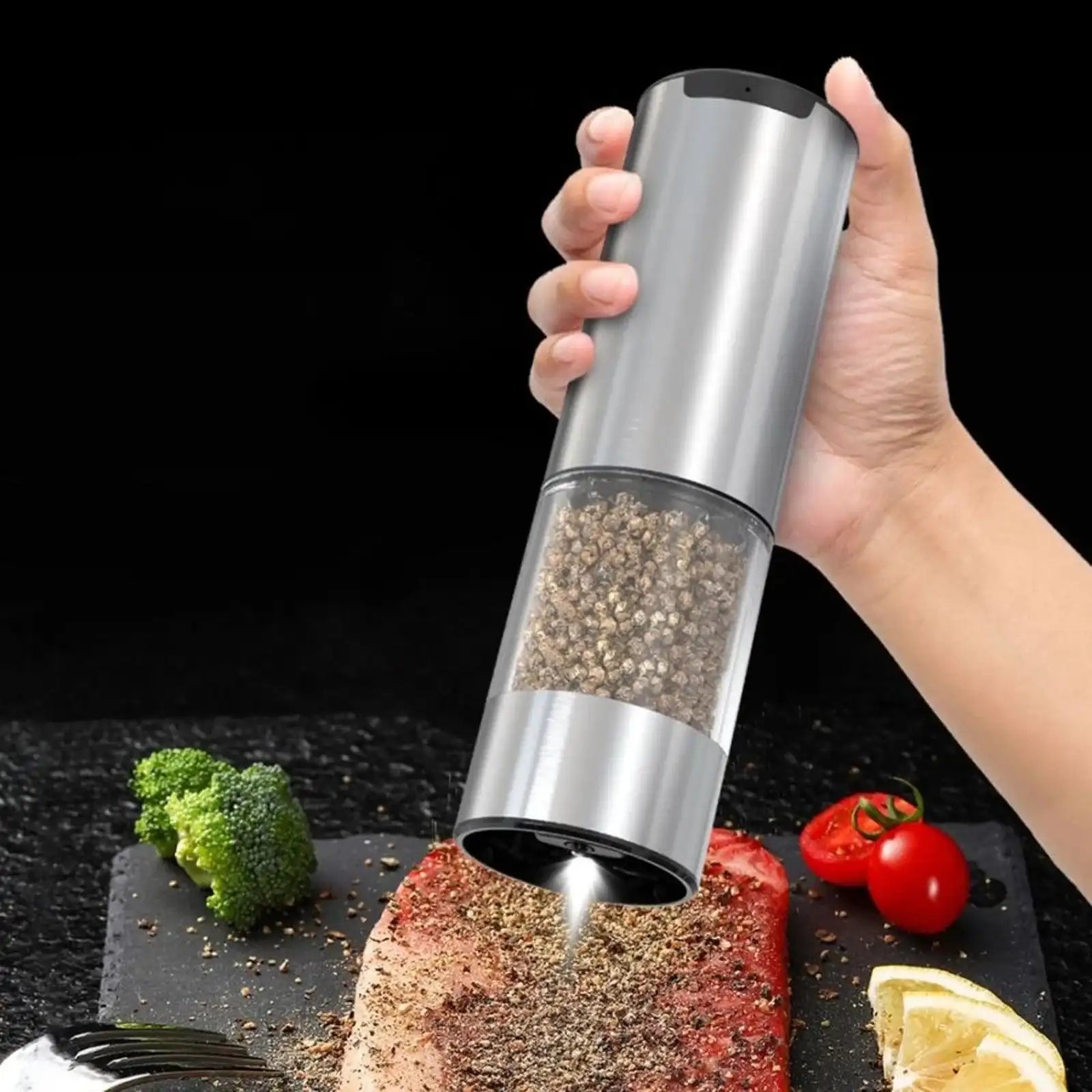 Rechargeable Electric Salt & Pepper Grinder Set – 2 Pack with Base - PulinGO