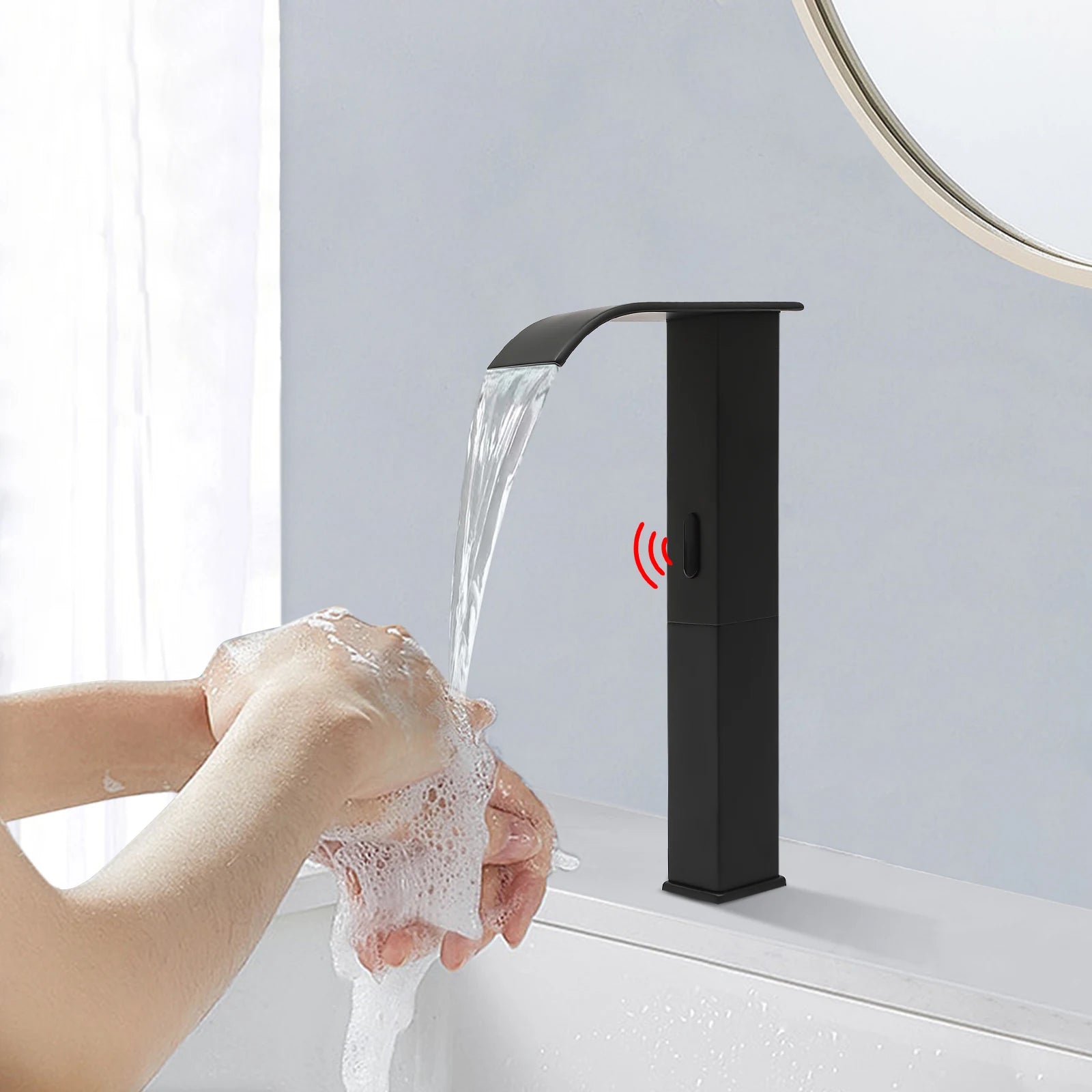 Infrared Touchless Sensor Faucet – Handle-Free Hot & Cold Mixer with Temperature Control