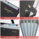 Expanding File Folder – Letter Size Accordion Organizer, 5-Pocket Portable Document Folder for School, Office & Home