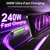 4-in-1 Multi USB Charging Cable – 240W Fast Charging 4ft Charger Cord with USB-A & Type-C for iPhone 16/15/14/13, iPad & Samsung