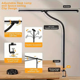 💡 24W LED Architect Desk Lamp – Eye-Care Home Office Lamp with Fixture, 5 Color Modes & Stepless Dimming