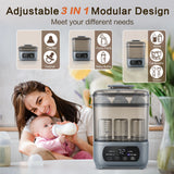 4-in-1 Baby Bottle Sterilizer & Dryer – 6 Bottle Capacity, 30 Min Dry, 72H Storage, 99.99% Germ-Free